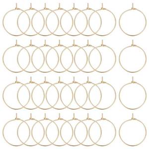 lot 20412 image: Beebeecraft 1 Box 100Pcs Hoop Earring Findings 18K Gold Plated 316 Stainless Steel Wine Glass Charms Rings with 0.7mm Pin DIY Earring Beading for Hoop Earrings Making, 20mm0.79in