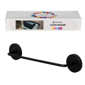 lot 20424 image: STEYDA Black Steel Dish Cloth Rail for Kitchen, Towel Holder for All Types of Sinks and Flat Smooth Surfaces