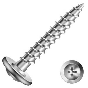 lot 20429 image: #8 x 1 Inch Wood Screw 100Pcs 410 Stainless Steel Standard Thread Truss Head Fast Self Tapping by SG TZH