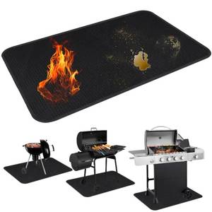 lot 20431 image: GODUCK 60 x 40 Inch Under Grill Mats for Outdoor Grill, Double-Sided Fireproof Grill Pad, Waterproof Oil-Proof Deck and Patio Protector Mats, Indoor FireplaceFire Pit Mat, BBQ Floor Pad