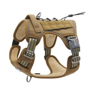 lot 20439 image: Auroth Tactical Dog Harness for Small Medium Dogs No Pull Adjustable Pet Harness Reflective K9 Working Training Easy Control Pet Vest Military Service Dog Harnesses Army Yellow M