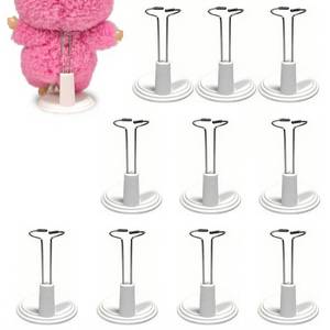 lot 20443 image: 10 Pack Adjustable Doll Stand - Compatible with labubu, Display Holder for 4-8 Inches Figures, White Plastic Stand with Waist Clip, Stable Support for Collectible & Photography (Dolls Not Included) (White 8 pcs)