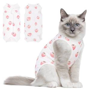 lot 20456 image: Coppthinktu Cat Recovery Suit Female Cats Onesie for Cats, Breathable Cat Surgery Suit for Surgical Abdominal Wounds Skin Diseases, Cute Kitten Spay Recovery Suit E-Collar Alternative Anti Licking (Medium)