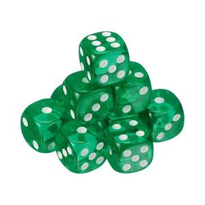 lot 20459 image: uxcell 10Pcs 6 Sided Acrylic Dice, 16mm0.63 Rounded Corner Translucent Colored D6 Game Dice for Theme Party Fun Table Board Games, Green (9 Only)