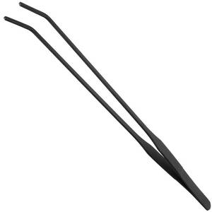 lot 20462 image: EvaGO 15 inch Black Curved Aquarium Tweezers Stainless Steel Curved Tweezer with Carbonation Protection Coating Against Rust Long Reptiles Feeding Tongs for Aquatic Plants Lizards Spider Snakes