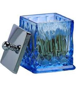 lot 2230 image: Blue glass bathroom jar