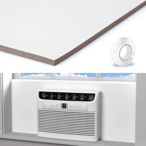 lot 1300 image: LBG Products Window Air Conditioner Side Panels,Full Surround AC Foam Panel for Indoor Window AC Units,Summer and Winter Window Seal Cover (White)
