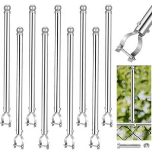 lot 1301 image: Hicarer 9 Pcs 1-38 Chain Link Fence Post Extender 20 Inch Extension Height Galvanized Chain Link Fence Extension for Privacy and Dogs (Sliver)