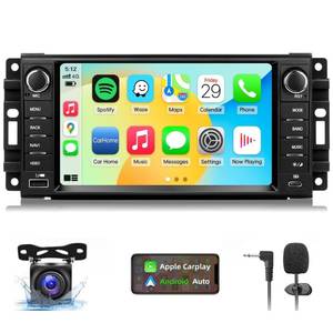 lot 1306 image: 464G Android 13 Car Stereo wCarplay & Android Auto for Jeep Wrangler Radio 2007-2018,for Chrysler for Dodge Ram 150025003500 Radio Upgrade with AHD Camera,GPS Navigation,SWC,WiFi,FM,Bluetooth