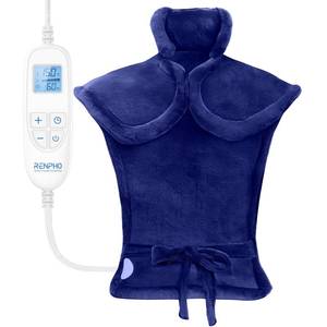 lot 1314 image: RENPHO Electric Heating Pad for Back, Fathers Day Dad Gifts & Birthday Gifts for Men Mom Women, FSA Eligible & HSA Store, Neck and Shoulder Heat Pad, Fast Heating, 24x33, ETL Certified, Dark Blue
