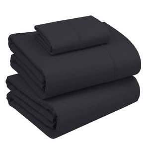 lot 2014 image: RUVANTI 100% Cotton Percale Sheets Twin Size �� Crisp Cooling Bed Sheets for Hot Sleepers, Deep Pocket 16, Soft Breathable & Durable Hotel-Style 3 Piece Set, Jet Black