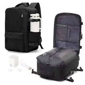 lot 2036 image: WONHOX Vacuum Seal Backpack for Travel with Air Pump Compression Vacpack Carry on Flight Approved Daypack Laptop Space Saver Bags Storage with Vacuum System 18x14x8 inches Travel Bag Women Men Black