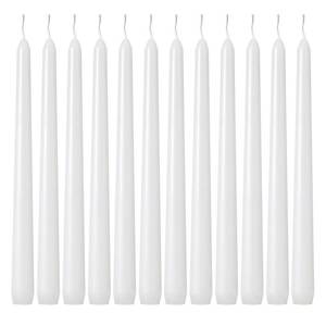 lot 2038 image: Kedtui Taper Candles 10 inch (H) Dripless, Set of 24 White Unscented and Smokeless Taper Candles Long Burning, Paraffin Wax with Cotton Wicks for Burning 8 Hours Time
