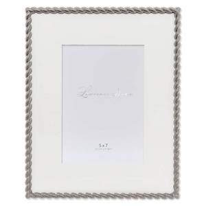 lot 2405 image: Lawrence Frames Metal Frame, Rope Design, Brushed Nickel, 8x10 (5x7 mat)
