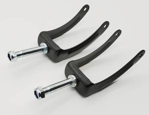 lot 2424 image: 8 Inch Steel Wheel Fork Universal Front Fork Replacement Parts for Wheelchairs and Transport Chair,STDS3J4533, with nut (1Pr,Black)