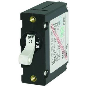 lot 2435 image: Blue Sea Systems 7206 A-Series White Toggle Circuit Breaker, Single Pole, 10A