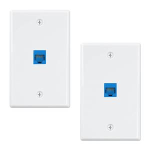 lot 2452 image: iwillink (2-Pack) Ethernet Wall Plate, 1-Port Keystone Jack Wall Plate with RJ45 Keystone Inline Coupler insert, Female to Female Cat6 Wall Plate, Blue