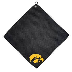 lot 2453 image: Team Golf NCAA Iowa Hawkeyes Microfiber Golf Towel, 15x15 (Multicolor)
