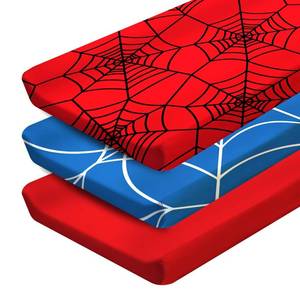 lot 2455 image: 3 Pack Spider Theme Changing Pad Cover, Fitted Baby Changing Table Sheets for 32�16 Change Table Pad, Spider Web Pattern Breathable Baby Nursery Diaper Change Pad Sheets