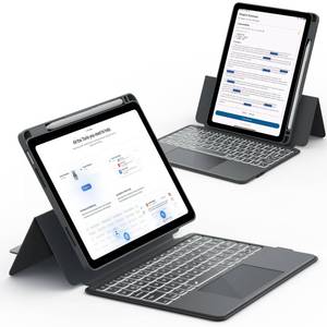 lot 2482 image: CHESONA for iPad 11th(A16, 2025)10th(2022) Generation Case with Keyboard, Smart Trackpad, 15°-180° Adjustable Case with Pencil Holder, 7 Colors Magnetic Backlit Keyboard (Grey)
