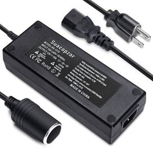 lot 2486 image: Suacopzar 10ft AC to DC Converter 110V to 12V 10A 120W Power Supply Car Cigarette Lighter Adapter to Wall Plug, 3 Pin Socket AC to DC Cigarette Lighter Adapter for Air Compressor Car Refrigerator