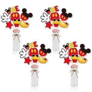 lot 2488 image: BAOOOFUL Red Mouse 1st Birthday Table Centerpieces Toppers for Kids,Red Mouse Theme Centerpiece Sticks for One Year Old Birthday Party Supplies 1st Birthday Party Decorations (28 Pcs)