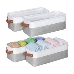 lot 3699 image: Kntiwiwo Small Fabric Storage Bins, 15x6x5 inch Narrow Storage Baskets 4-Pack Long Storage Basket for Organizing with Handles, Decorative Basket for Closets, Shelves, Toilet Paper, Grey