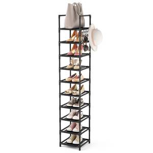 lot 3709 image: LANTEFUL Tall Narrow Shoe Rack for Entryway, 10-Tier Sturdy Metal Shoe Shelf Storage 10-15 Pairs of Shoes and Boots, Space Saving Corner Shoe Rack Organizer for Closet,Doorway,Garage,Living Room