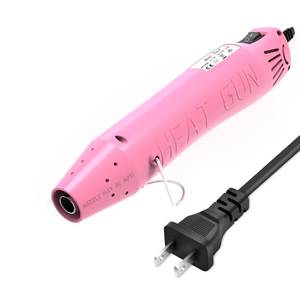 lot 4470 image: Heat Gun, Mini Heat Gun for Shrink Tubing, Portable Heat Gun for DIY Crafts, 300W Heat Air Gun with Reflector Nozzle, Shrink Wrap Gun Tool for Shrink Packaging PVC, Drying Paint, Clay - Pink