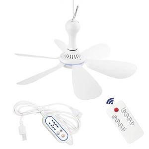 lot 4485 image: SCOOYEEES Silent USB Powered Ceiling Fan with Remote Control Timing 4 Speed, Quiet Small DC Plug in Ceiling Fan Hanging Fan for Camping Bed RV Tent Canopy Room