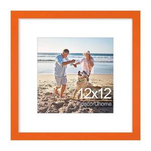 lot 4496 image: decorUhome 12x12 Picture Frame, Display Pictures 8x8 with Mat or 12x12 without Mat, Wall Mounting Photo Frame, Orange, 1 Pack