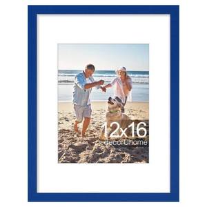 lot 4498 image: decorUhome 12x16 Picture Frame, Display 8.5x11 Certificate with Mat or 12x16 Poster without Mat, Wall Mounting Photo Frame, Royal Blue, 1 Pack