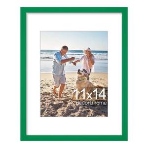 lot 4500 image: decorUhome 11x14 Picture Frame, Display Pictures 8x10 with Mat or 11x14 without Mat, Wall Mounting Photo Frame, Green, 1 Pack