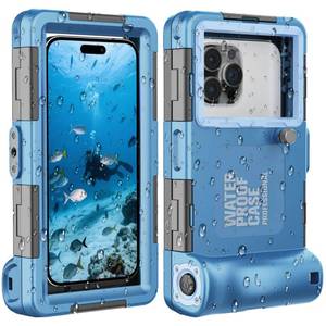 lot 4504 image: Towevine 2026Underwater Snorkeling Diving Phone Case for iPhone 1716151413 Pro MaxXRXSX Galaxy S24S23S22.50ft15m Professional Scuba Dive Waterproof Case Underwater Photo Video Blue