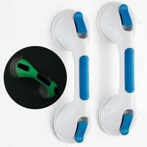 lot 5880 image: TAILI Grab Bars for Shower Glow in The Dark, 2 Pack 12.2 Grab Bars for Bathtubs and Showers,Shower Handles Rails for Seniors and Elderly,Bathroom Safety Removable No Drilling Waterproof Blue,G9