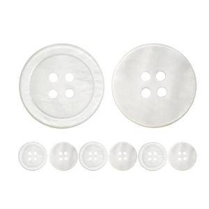 lot 6340 image: CANDEOLA 6-Pcs 1 Big White Mother of Pearl Shell Buttons  Bulk Natural MOP Shell Sewing Replacement Buttons for Sewing Crafts Clothes Decorations (25mm)