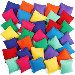 lot 6347 image: Vyndicca 60 PCS Mini Bean Bags for Kids, Nylon Bean Bags for Toss Games, Colorful Cornhole Beans Bag for Outdoor Yard Game, Hand Toss Games, Family Game, 2 x 2 Inch, 9 Colors