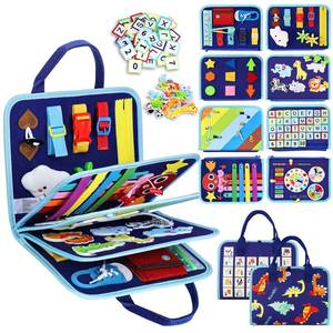 lot 6350 image: Esjay Toddler Busy Board Montessori Toys for Boys, Sensory Book Educational Activities for Learning Fine Motor Skills, Birthday Gifts for Boys Toddlers, Travel Toys for Airplane Car, Blue Dinosaur