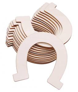 lot 6359 image: VERNUOS 36 Pcs Unfinished Wood Horseshoe Cutouts for DIY Craft, Wedding, Party and Birthday