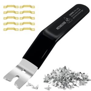 lot 6361 image: Glazier Point Driver, Push Mate and Glazers Tool with 120 Glazier Push Points, Glazier Setting Tool for Framing Glass Picture Cross Stitch Old Style Windows (Black)