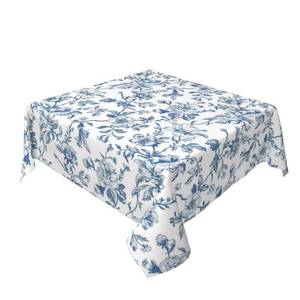 lot 6374 image: Navy Blue Floral Tablecloth Square 54 x 54 Inch Navy Blue Chinoiserie Floral Table Cloth Polyester Fabric Vintage Spring Summer Flowers Farmhouse Table Cover for Kitchen Party Picnic Outdoor Decor