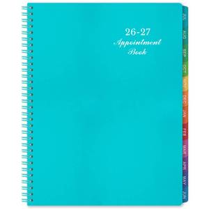 lot 6377 image: A2026-2027 Weekly Appointment Book & Planner - Daily Hourly Planner 2026-2027, 9 x 11, July 2026 - June 2027, 30-Minute Interval, Lay - Flat, Spiral Binding, Thick Paper - Teal Green