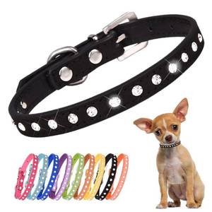 lot 6387 image: Black Bling Dog Collar XS, Pretty Sparkle Diamond Cat Collar Crystal Jewel Glitter Rhinestone Puppy Collar for XXS Xs Small Medium Female Pet Girl Dogs Kitten, XSmall