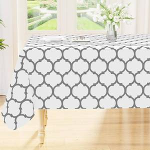 lot 6395 image: Smiry Rectangle Table Cloth, Waterproof Vinyl Tablecloth with Flannel Backing for Rectangle Tables, Wipeable Spillproof Plastic Tablecloths for Dining, Camping, Indoor and Outdoor (54x78, White)