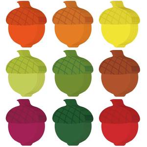 lot 6423 image: Geyee 108 Pcs Thanksgiving Acorn Cutouts Bulletin Board Decorations 3.9 Inch Paper Classroom Colorful Acorn Shaped Die Cut for Teachers Kids DIY Craft School Wall Decor