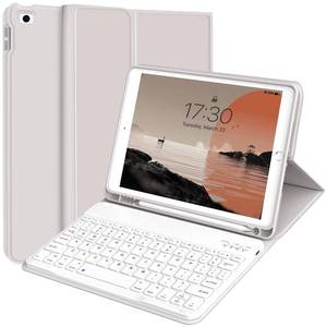 lot 6439 image: kenke for iPad 65th Generation Case with Keyboard 9.7 Inch 20182017 iPad Air 21, Detachable Wireless Bluetooth iPad Keyboard Case with Built-in Left Side Pencil Holder Auto WakeSleep (Gray)