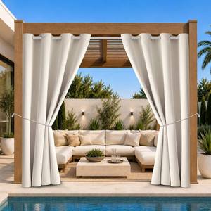 lot 6453 image: Waterproof Outdoor Curtain W52 x L84 - Grommet Top Sunlight Blocking Window Treatment Drapes Blackout Curtains for Home Bedroom Living Room Outdoor Patio Porch Pergola (Cream, 2 Panels)