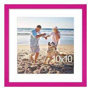 lot 8295 image: decorUhome 10x10 Picture Frame, Display Pictures 8x8 with Mat or 10x10 without Mat, Wall & Tabletop Display Photo Frame, Magenta, 1 Pack