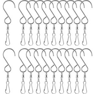 lot 8302 image: TecUnite 20 Pack Wind Spinner Swivel Hooks Clips for Hanging Wind Spinners Chimes Crystal Twisters Garden Bells Party Supply