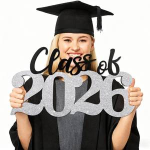 lot 8312 image: Graduation Decorations 2026 Wood Sign Sliver Class of 2026 Photo Props for College High School Graduation Party Supplies